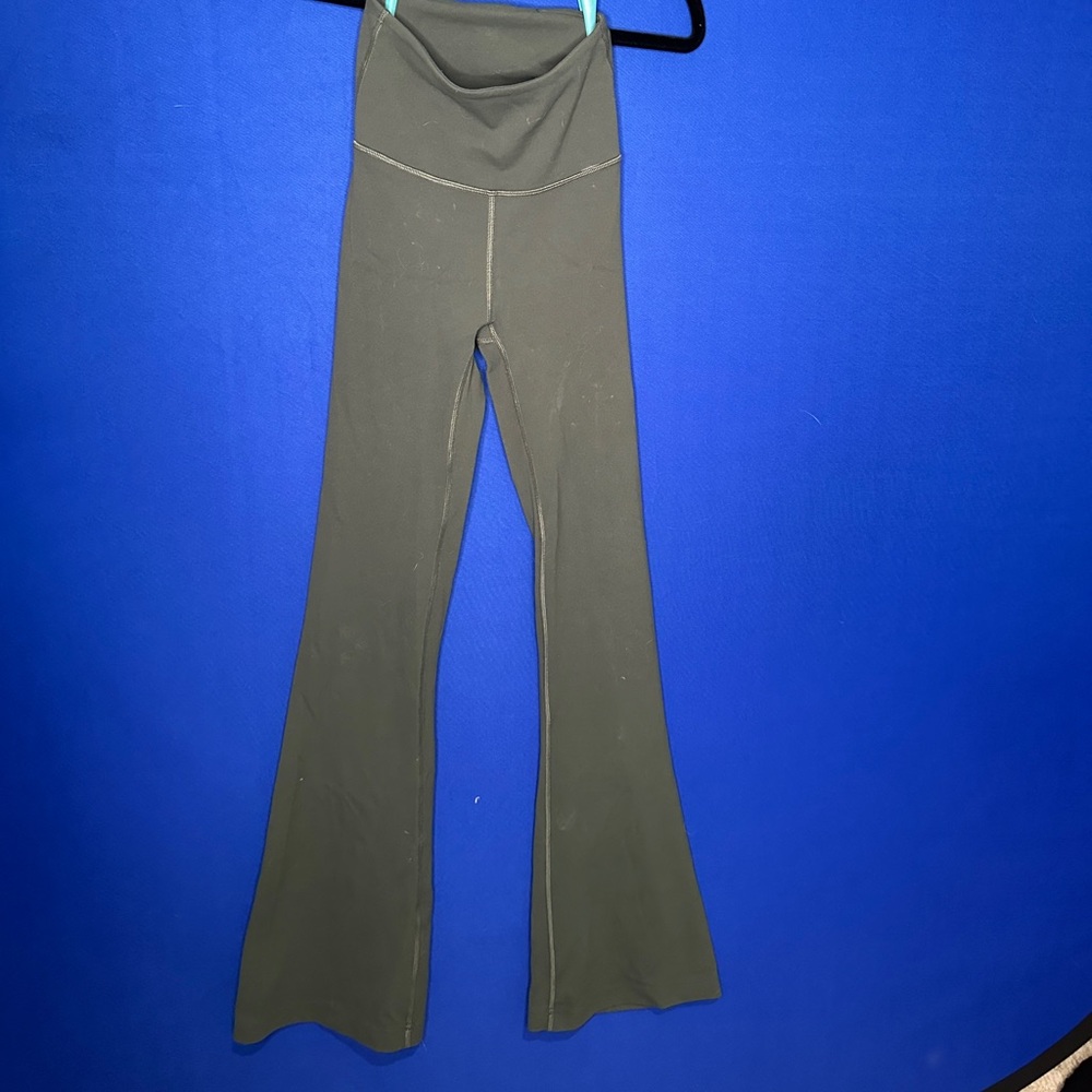 Olive Green Flared Yoga Pants